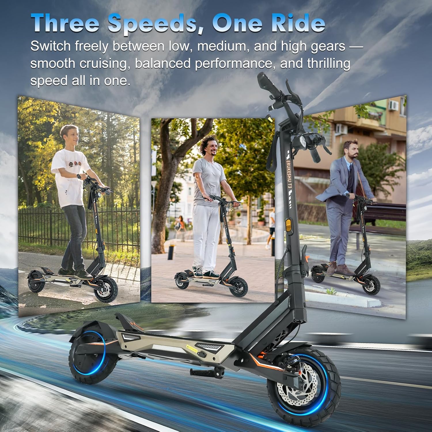 Electric Scooter for Adults, 5600W/1500W/1200W/800W Motor Fast Electric Scooter, 46/40/35 MPH Top Speed, 27Ah/20.8Ah/15.6Ah Battery, 10/11' Off Road Tire Foldable E-Scooter for Commuter Outdoor campus