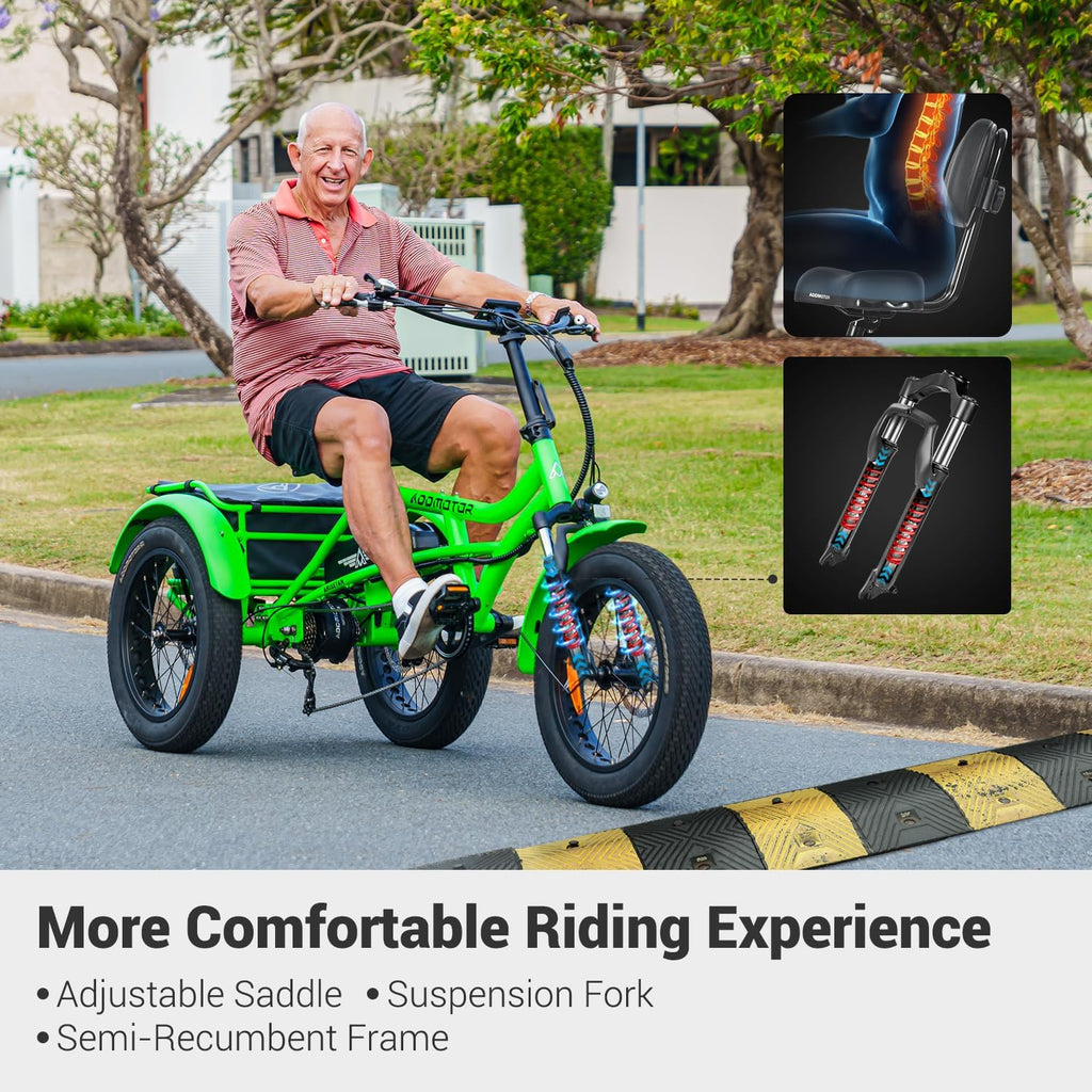 ADDMOTOR ARISETAN Electric Trike for Adults, 750W Rear Motor Electric Tricycle, 85MI 48V 20AH Semi-Recumbent E-Trike, UL2849 3 Wheel Electric Trike