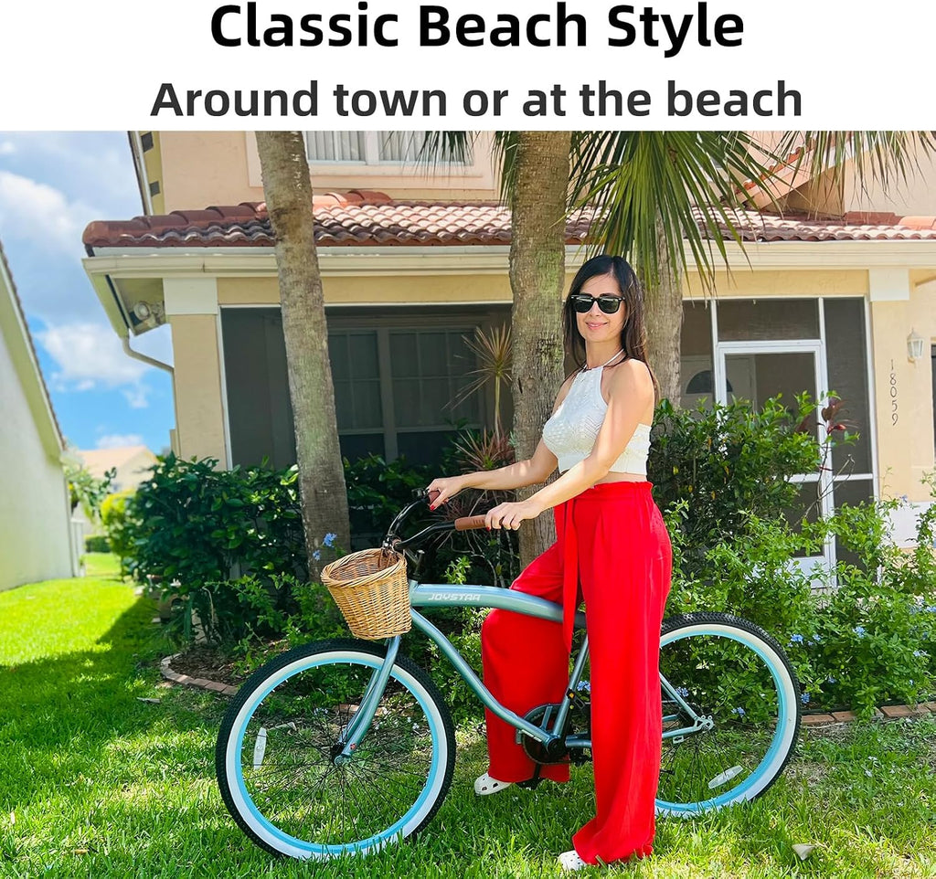 JOYSTAR 20' 24' 26' Beach Cruiser Bike for Girls, Boys, Mens and Womens, Single Speed Kids Cruiser Bikes with Coaster Brake, Multiple Colors