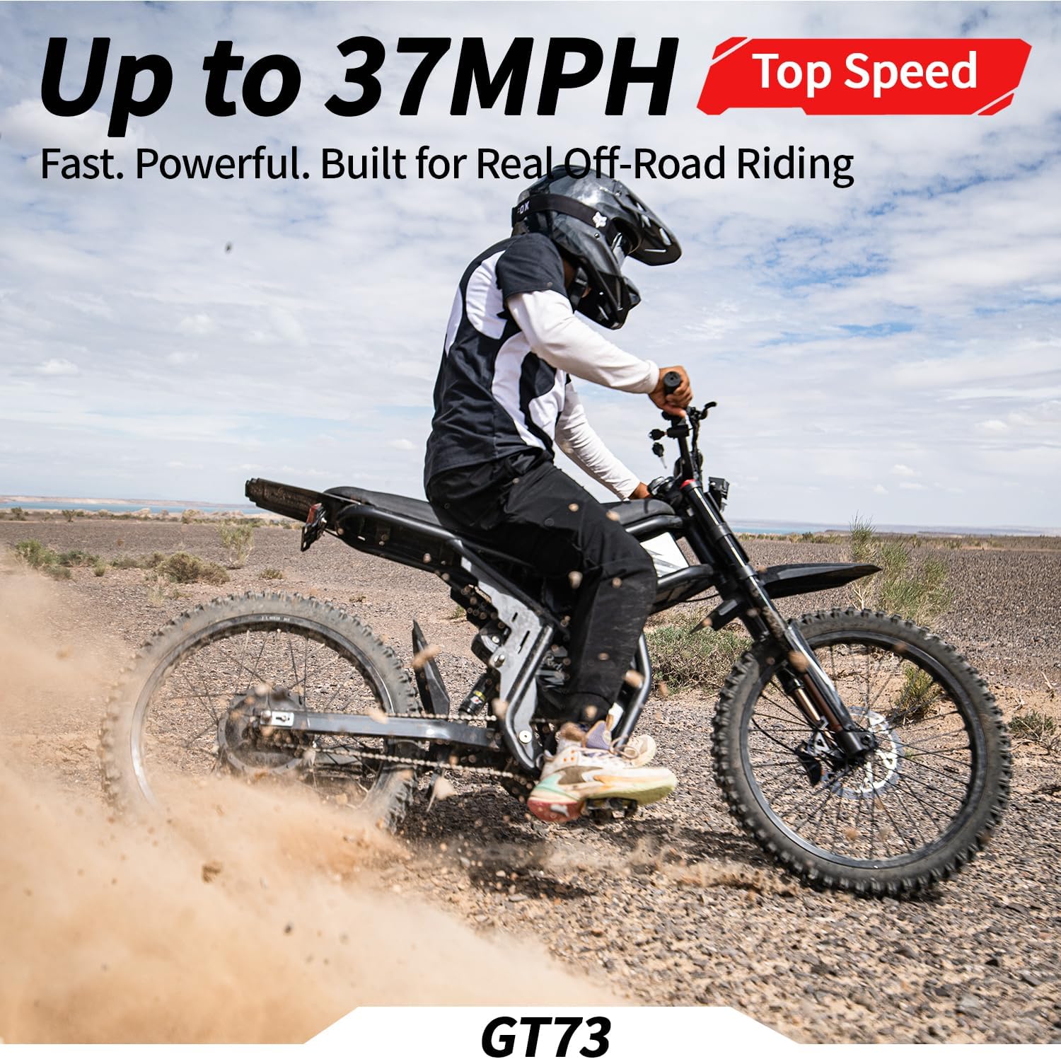 Bootime GT73 PRO/ GT73 Electric Dirt Bike for Adults Teens - 3000W/ 2500W Motor 50/37 MPH High-Speed, 25' Fat Tires & Dual Removable Battery(60V/48V) | All-Terrain Off-Road eBike for Snow, Sand