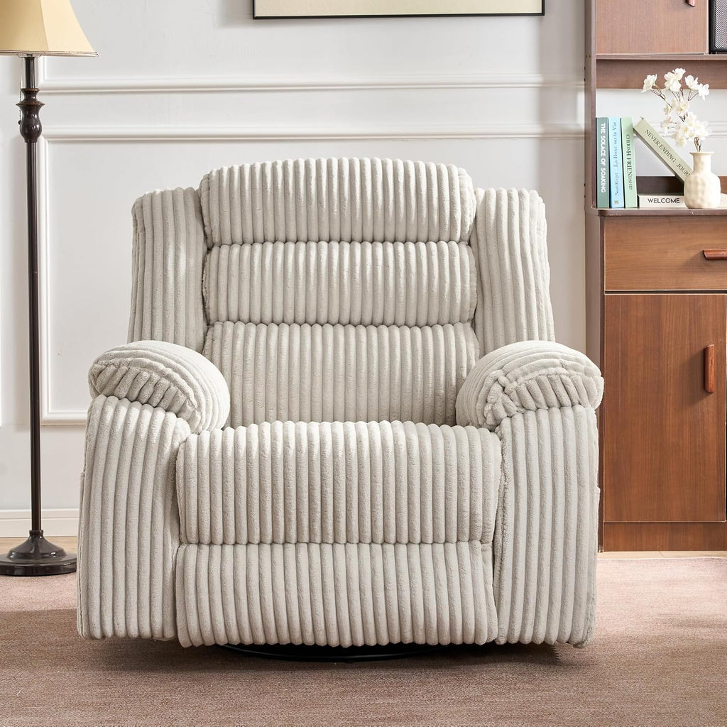 JUUXO Extra Wide Power Swivel Rocker Recliner for Adults with Heat Massage, USB & Type-C Charging, Electric Glider Rocking Chair for Living Room Nursery Bedroom Office