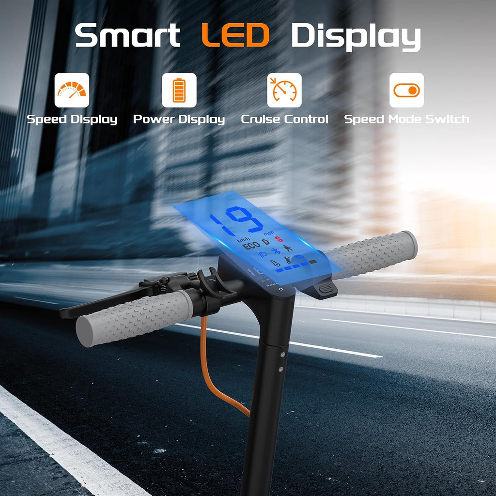 NAVIC Electric Scooter with Dual Suspension, 8.5'/10' Tires, 350W/500W Motor, 19/22 Mph, Max 22/25/27/49Miles Range, Foldable E Scooter for Adults with Braking, App Control