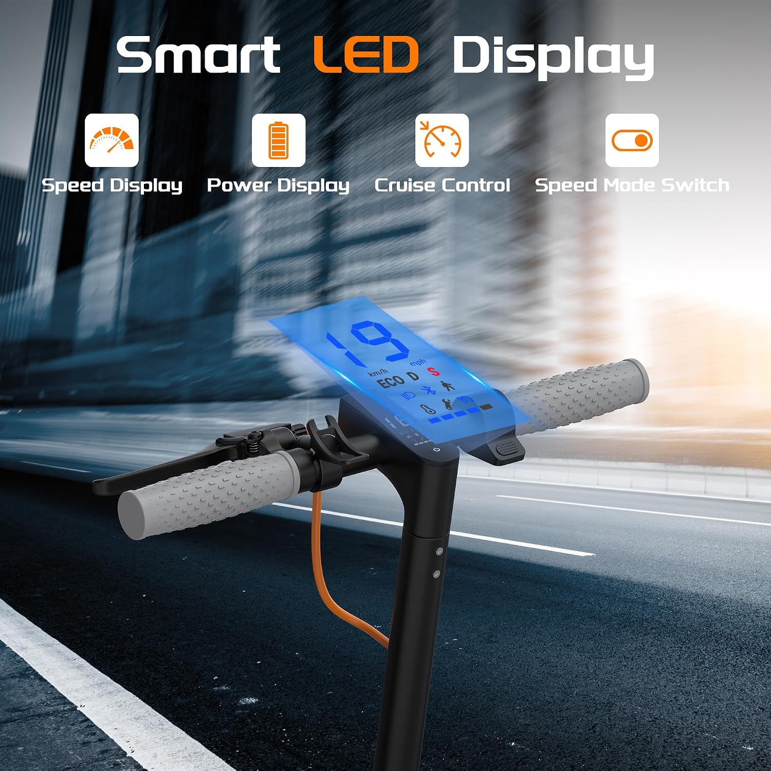 NAVIC Electric Scooter with Dual Suspension, 8.5'/10' Tires, 350W/500W Motor, 19/22 Mph, Max 22/25/27/49Miles Range, Foldable E Scooter for Adults with Braking, App Control