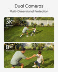 eufy Security Camera Floodlight Camera E340 Wired with Smart Display E10. Security Camera Outdoor, 360° PTZ, 24/7 Recording, 2000 LM, Motion Detection, Built-in Siren, Dual Cam, No Monthly Fee