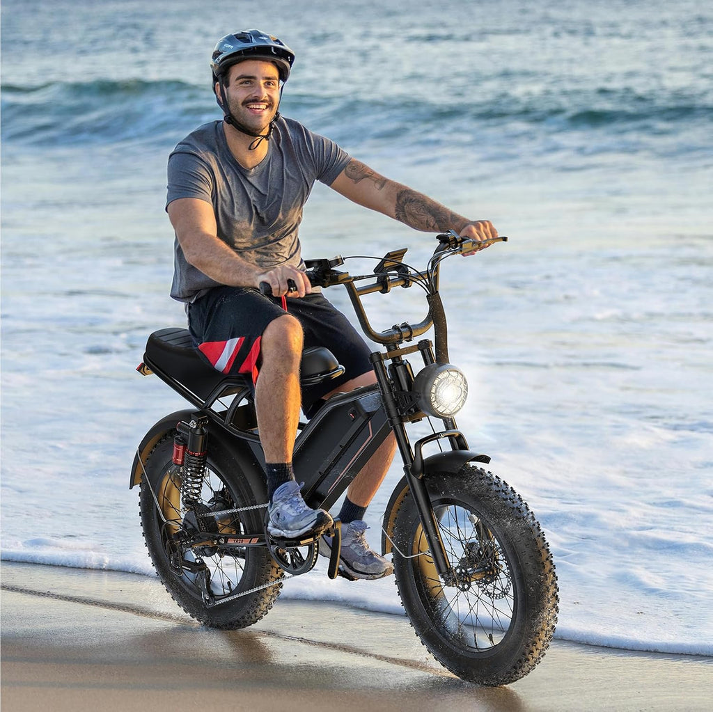 Jasion 3000W Electric Bike for Adults,Electric Dirt Ebike 80 Miles Range,Moped Style E Bike 32 MPH,20'*4 Fat Tire Off Road Bike with Cruise Control,Dual Suspension E Motorcycle,with Footrest