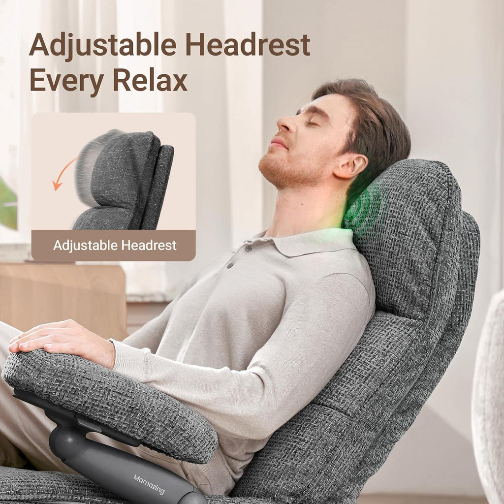 MAMAZING Lullacloud Swivel Rocker Recliner Chair for Adults with Adjustable Armrests & Headrest, Glider Rocking Chair Indoor with Removable Cover, Reading Chair with a Cushion for Living Room Bedroom