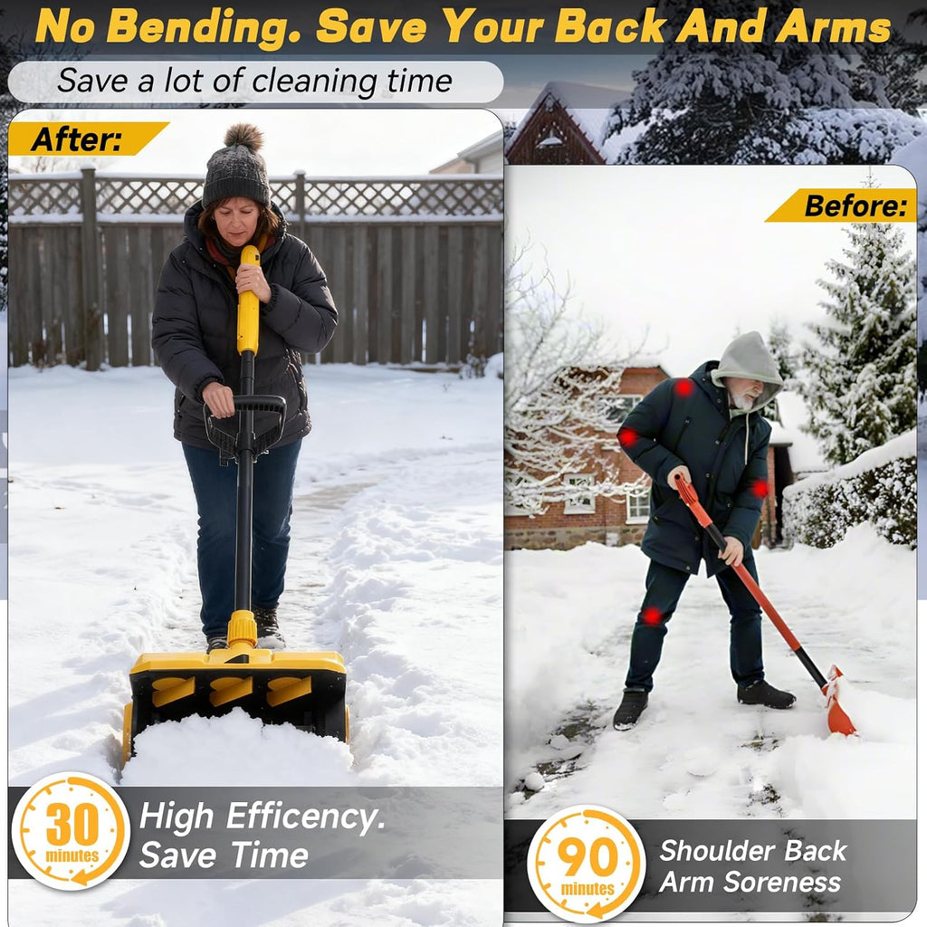 Cordless Snow Shovel Compatible with Dewalt 20V Max Battery, 11' Brushless Motor Electric Snow Shovel for Driveway Max 20' Throw Distance, Electric Snow Thrower for Patio Deck Driveway(Tool Only)
