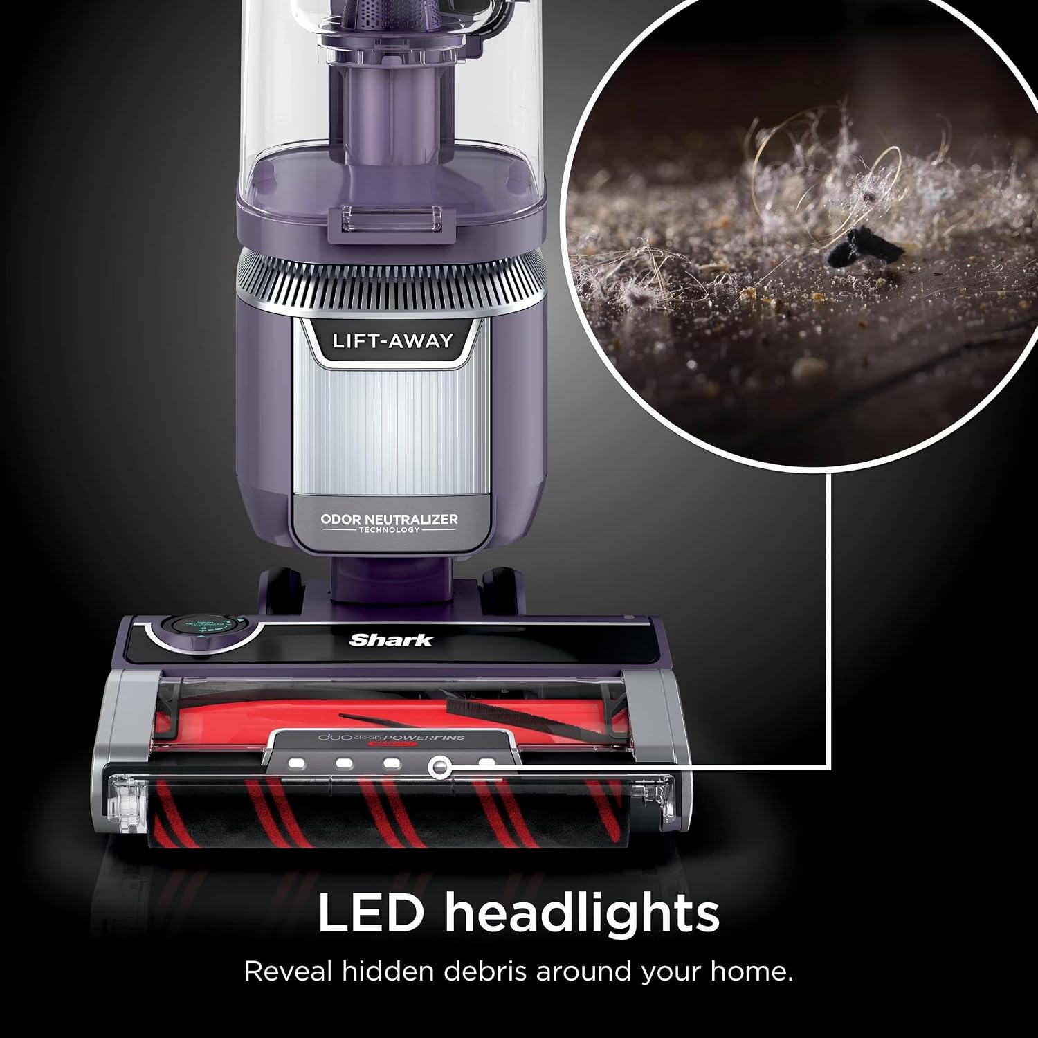 Shark LA701 Rotator Pet Lift-Away ADV Upright Vacuum with DuoClean PowerFins HairPro & Odor Neutralizer Technology, Purple (Renewed)