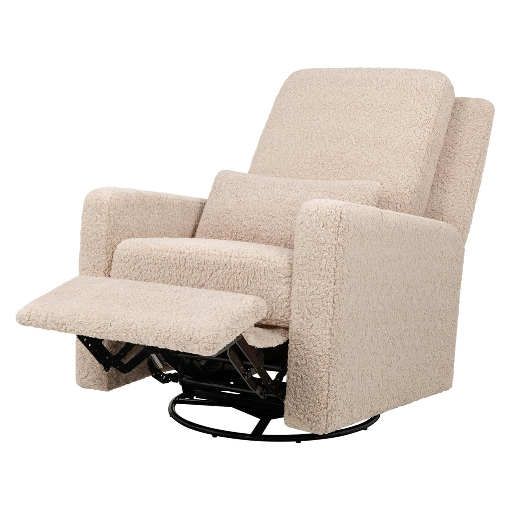 Babyletto Sigi Manual Recliner and Swivel Glider in Chai Shearling, Greenguard Gold and CertiPUR-US Certified