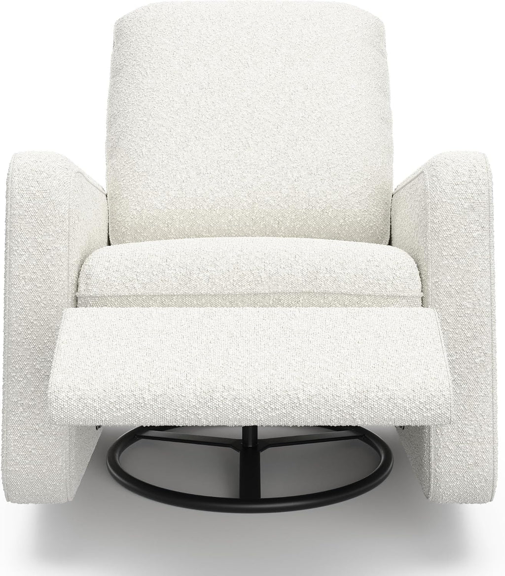 Graco Teddi Power Recliner Swivel Glider, Electronic Power Recline, Oeko-TEX 100 Certified, USB-A & USB-C Charger, Premium Cushioning & Comfort – (Ivory Boucle)