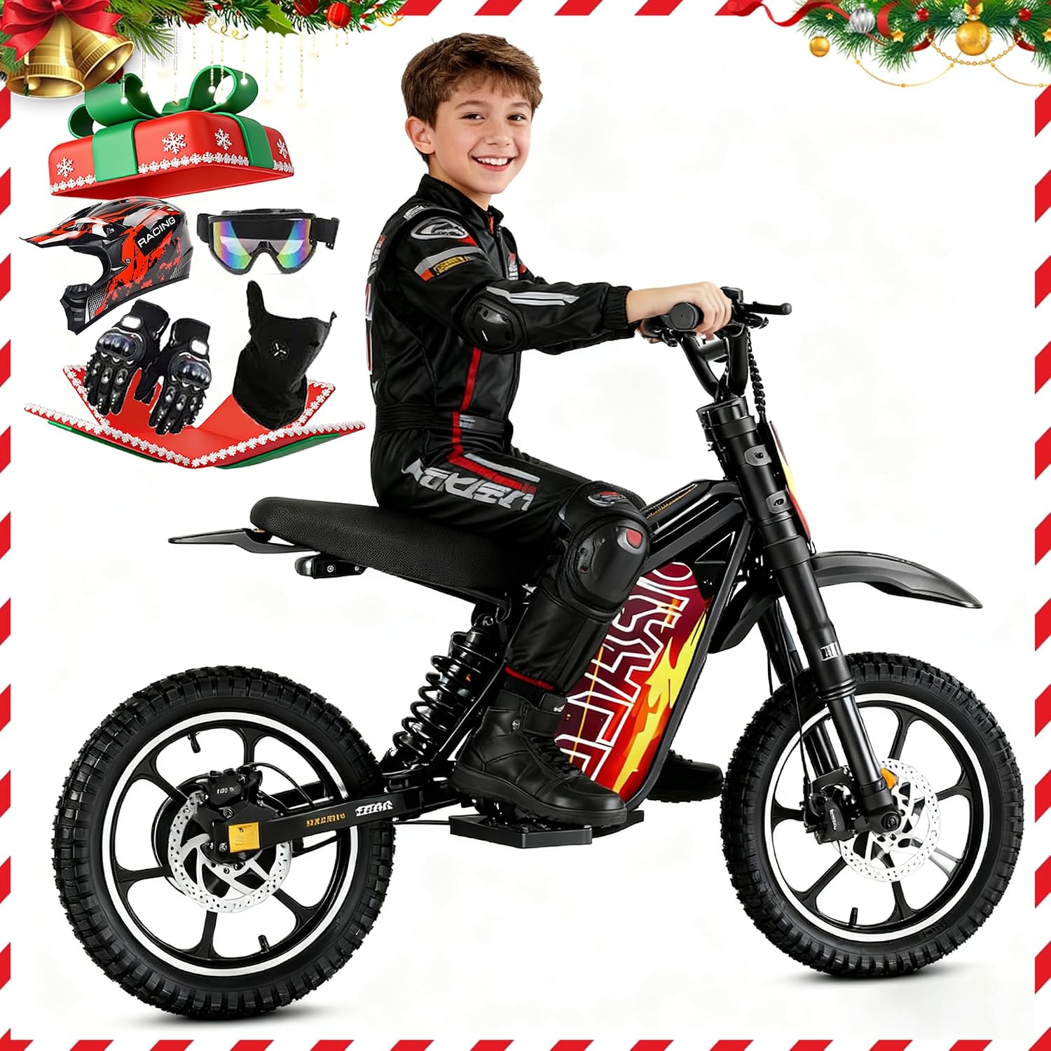 eAhora 36V 1000W Electric Dirt Bike for Kids 8+, 3-Speed Modes Kids Electric Bike, Up to 23MPH & 35 Miles Electric Off-Road Motocross for Kid, Hydraulic Brake & Dual Suspension, S4 Young Plus-Red