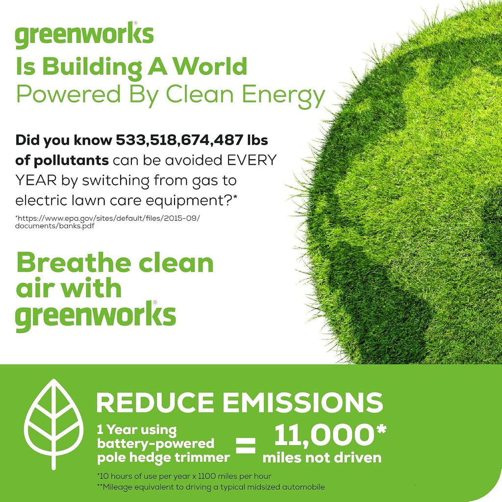 Greenworks 82V 24' Brushless Cordless Fixed Mid Pole Hedge Trimmer, 2.5Ah Battery and Dual Port Rapid Charger (Great for Landscapers and Professionals)