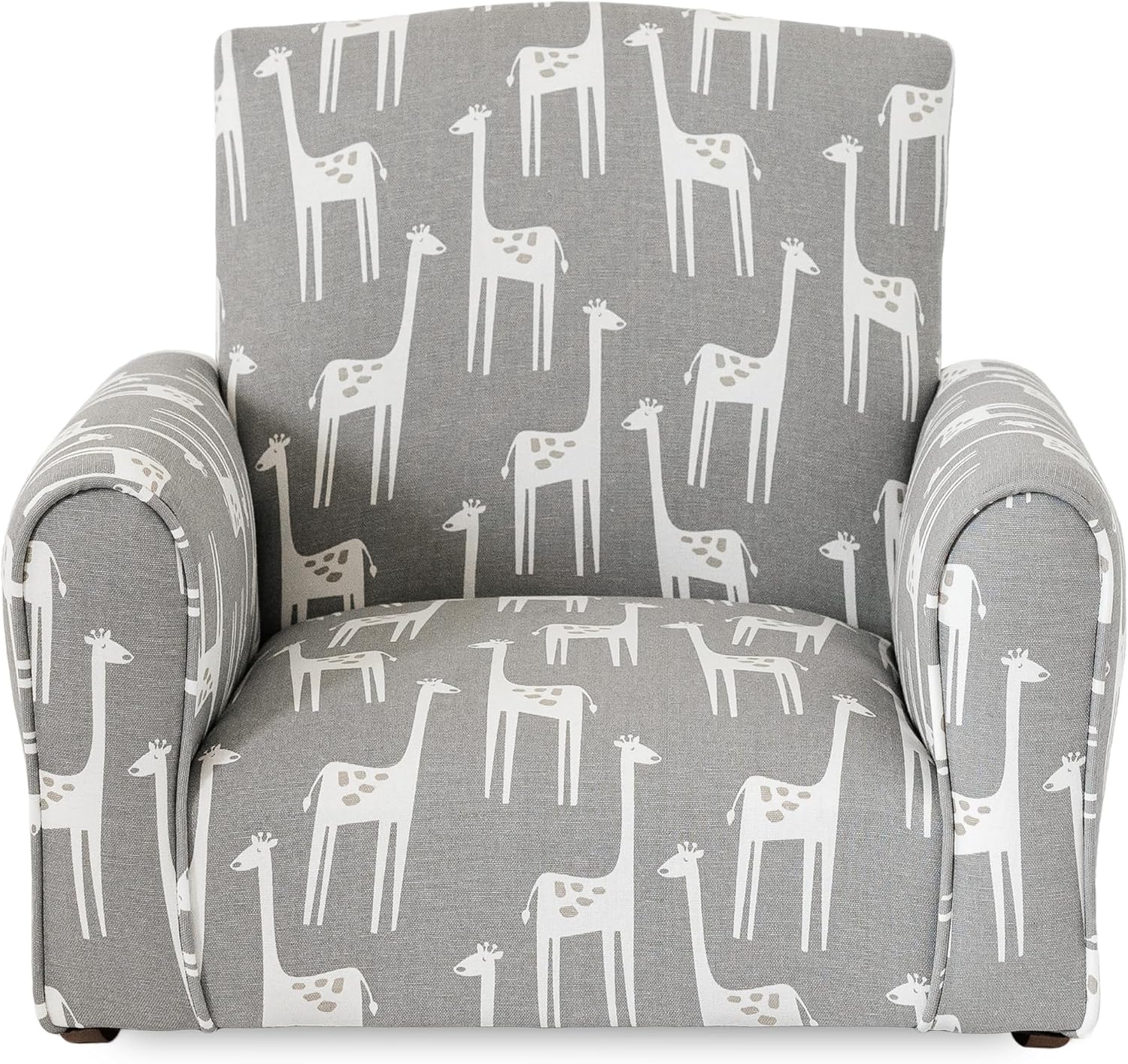 Kid Rocking Chair for Toddlers, Child Chair for Little Kids, Upholstered Toddler Armchair for Children, Comfy and Cute Little Kid Chairs (Rockers, Grey Giraffes Print)