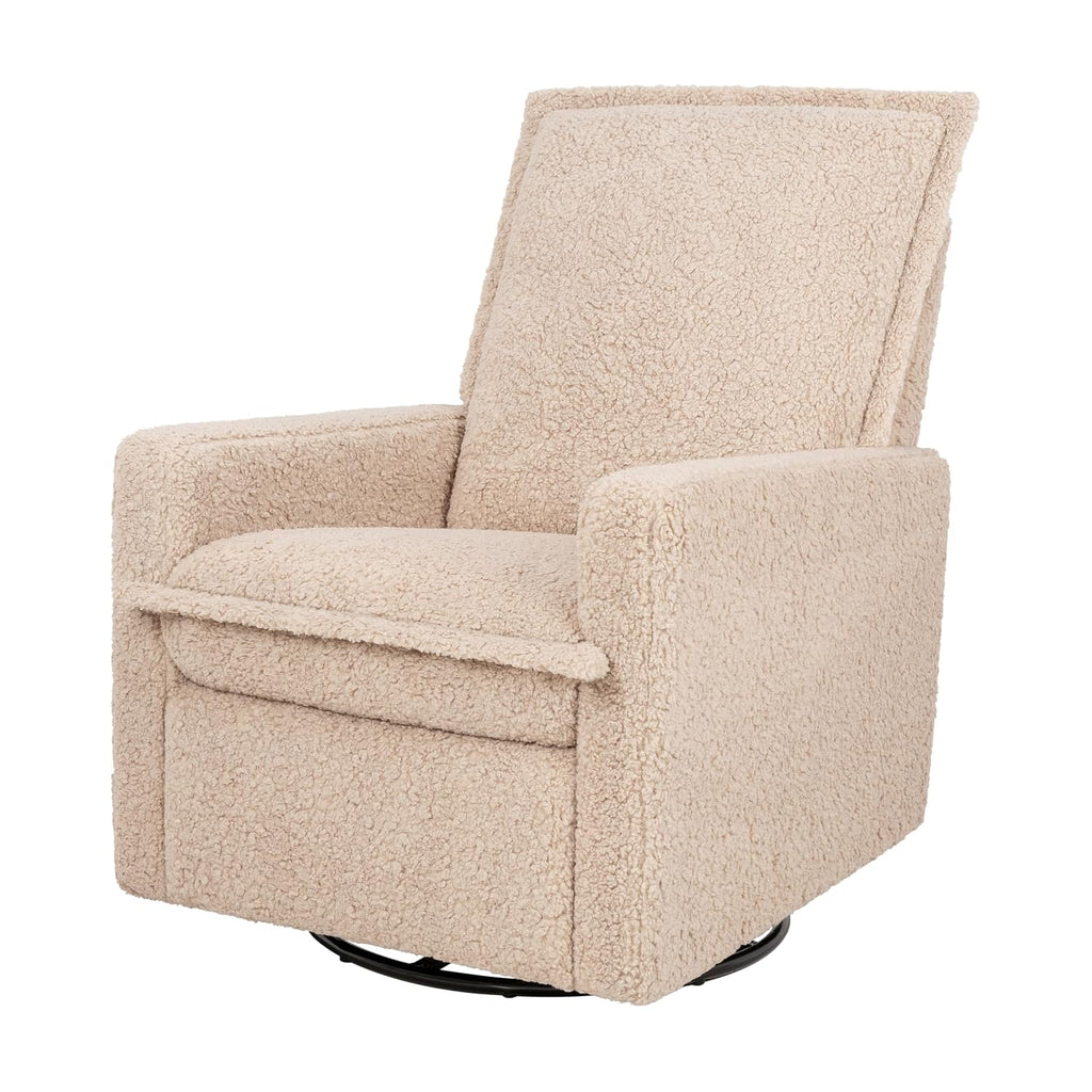 Babyletto Cali Flange Recliner and Swivel Glider in Chai Shearling, Greenguard Gold and CertiPUR-US Certified