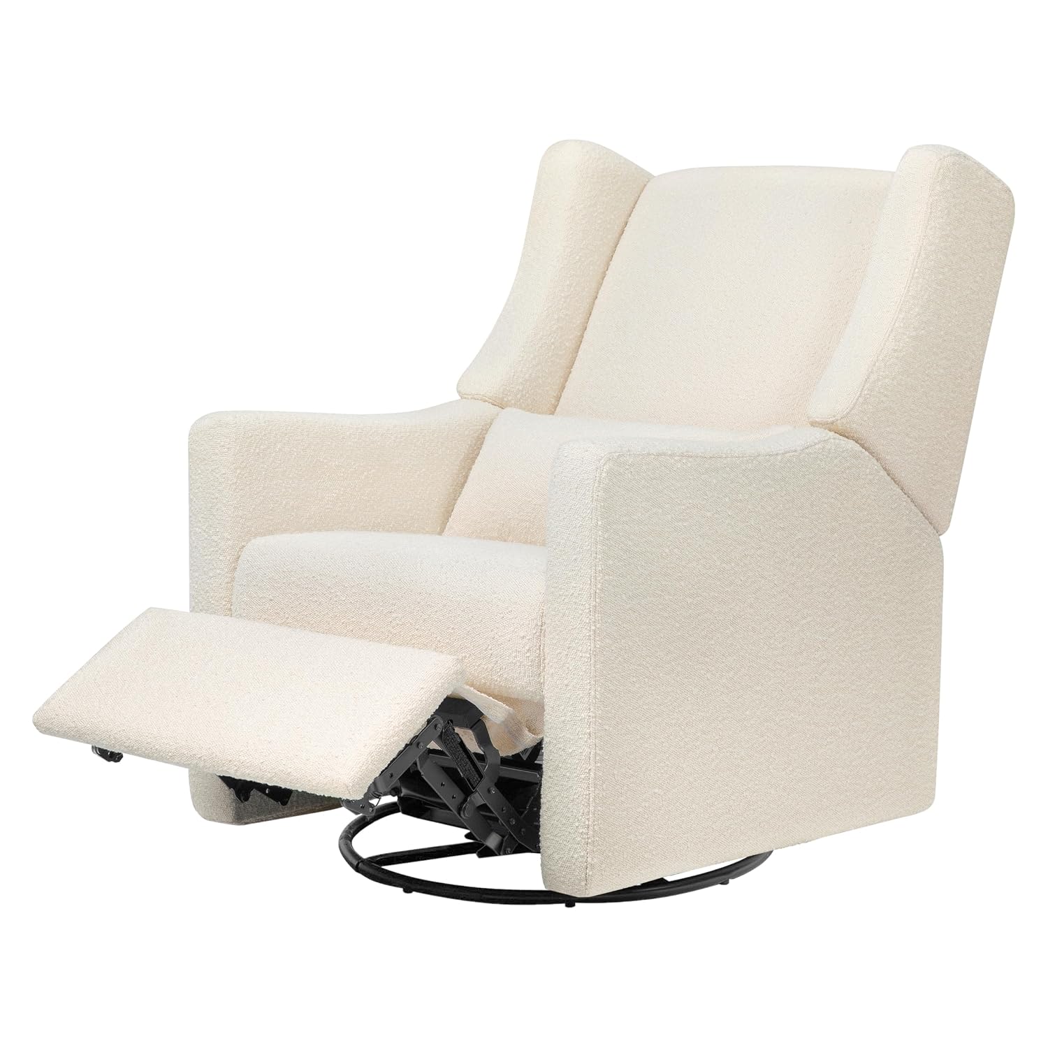 Babyletto Kiwi Recliner and Swivel Glider in Performance Ivory Boucle, GREENGUARD Gold Certified, Manual Recline, Water Repellant + Stain Resistant Fabrics