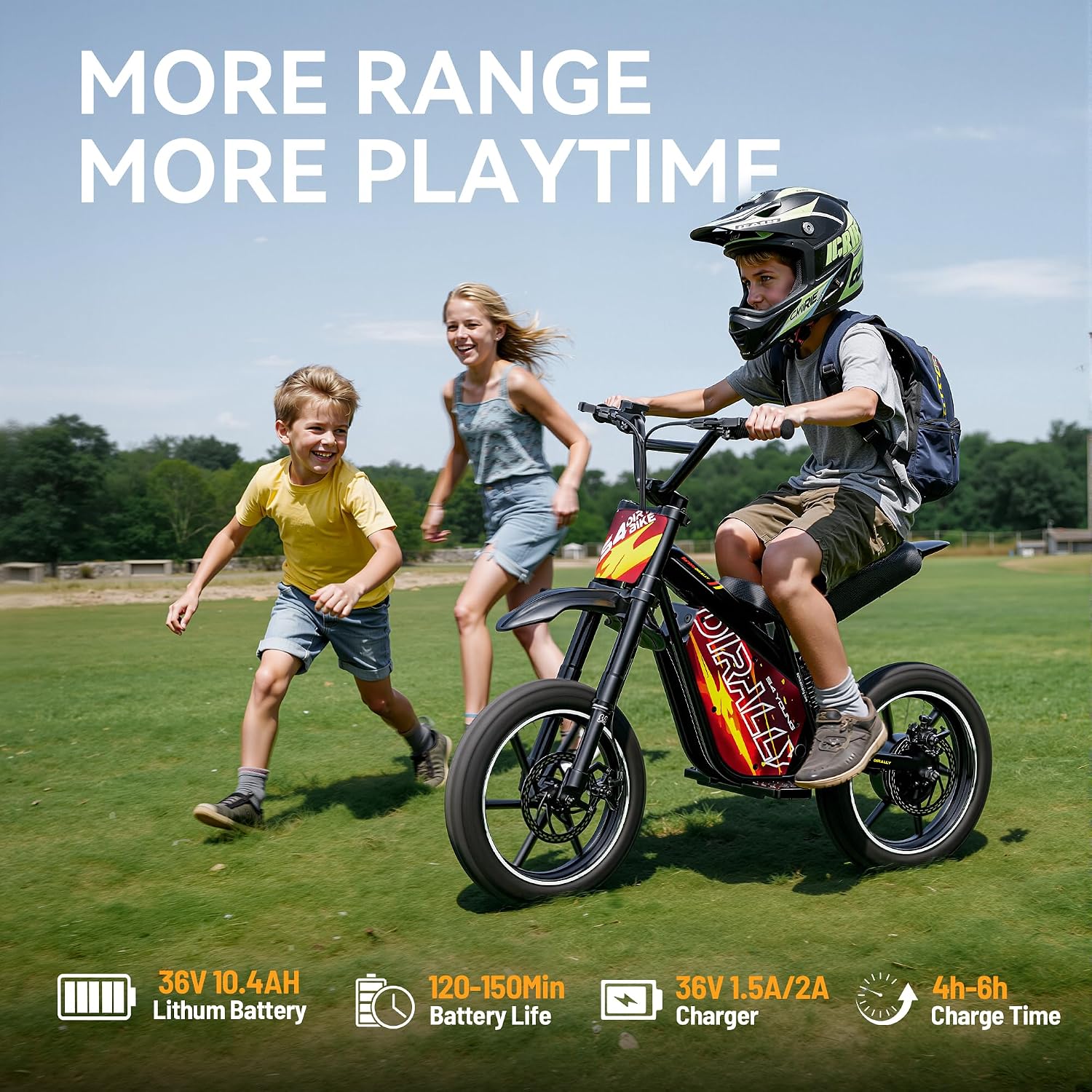 eAhora 36V 1000W Electric Dirt Bike for Kids 8+, 3-Speed Modes Kids Electric Bike, Up to 23MPH & 35 Miles Electric Off-Road Motocross for Kid, Hydraulic Brake & Dual Suspension, S4 Young Plus-Red