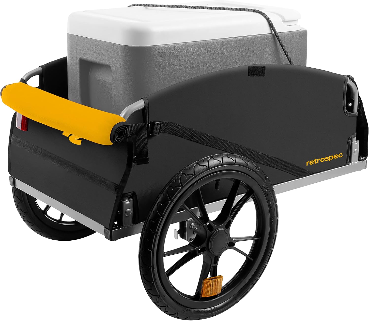 Retrospec Rover Hauler Bike Cargo Trailer - Foldable Frame with Weather-Resistant Fabric & 80lb Capacity - Universal Bike Trailer for 20-29in Wheels - Includes Safety Flag & D-Ring Anchors