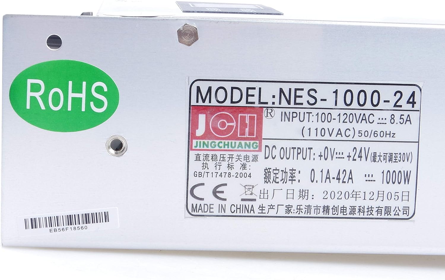 Adjustable DC Power Voltage Converter AC 110V to DC 0-24V 0-42A Module 24V 42A Switching Power Supply Digital Display 1000W Voltage Regulator Built in Cooling Fan (0-24V 0-42A)