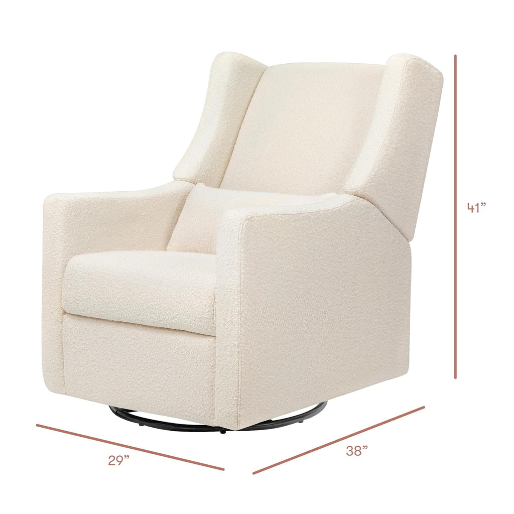 Babyletto Kiwi Recliner and Swivel Glider in Performance Ivory Boucle, GREENGUARD Gold Certified, Manual Recline, Water Repellant + Stain Resistant Fabrics