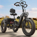 PUCKIPUPPY Electric Tricycle for Adults, Full Suspension & Reverse Gear 960W Peak Electric Trike Max 55 Miles