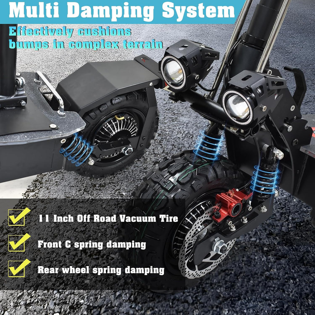 Electric Scooter for Adults, 5600W/1500W/1200W/800W Motor Fast Electric Scooter, 46/40/35 MPH Top Speed, 27Ah/20.8Ah/15.6Ah Battery, 10/11' Off Road Tire Foldable E-Scooter for Commuter Outdoor campus