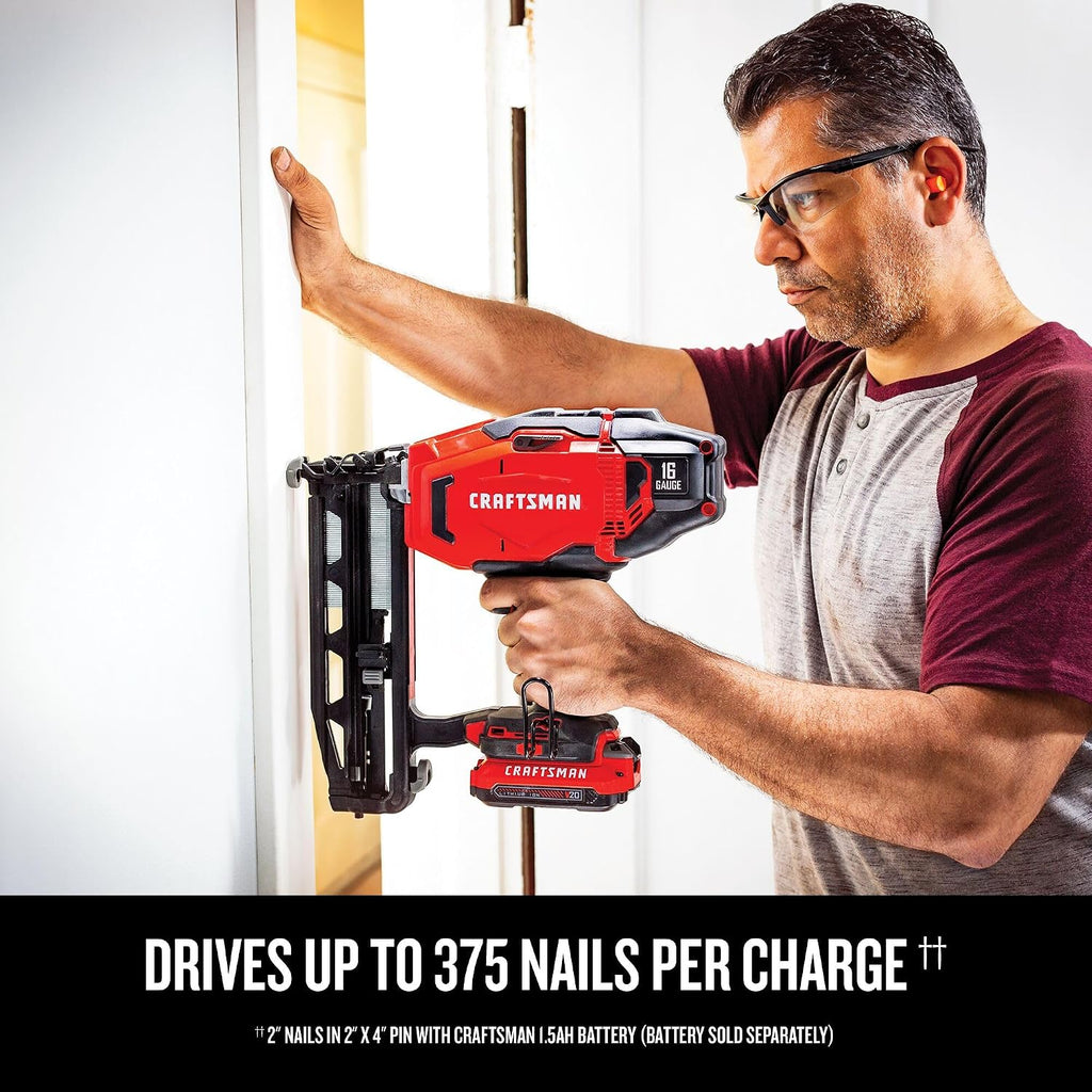 CRAFTSMAN V20 Cordless Finish Nailer, 16 Gauge, Bare Tool Only (CMCN616B)