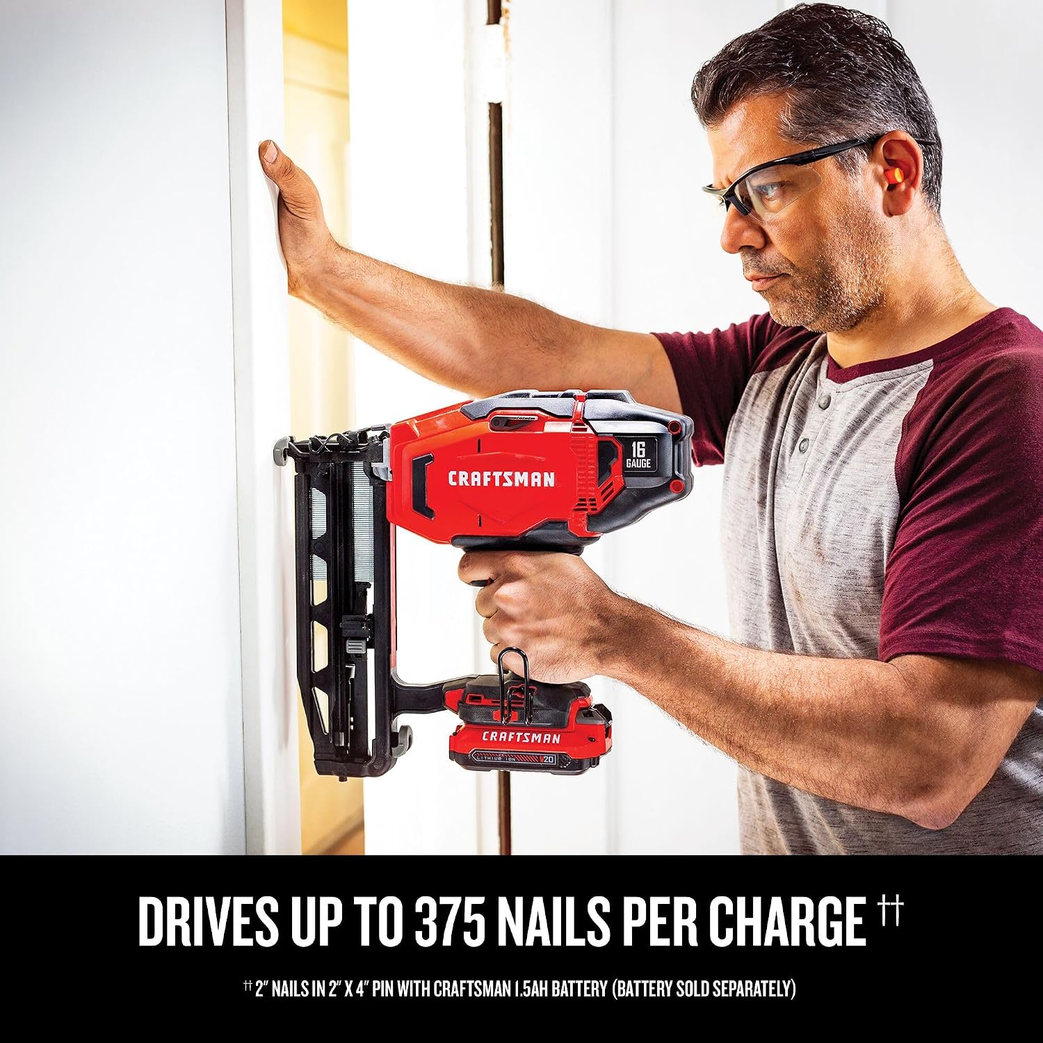 CRAFTSMAN V20 Cordless Finish Nailer, 16 Gauge, Bare Tool Only (CMCN616B)