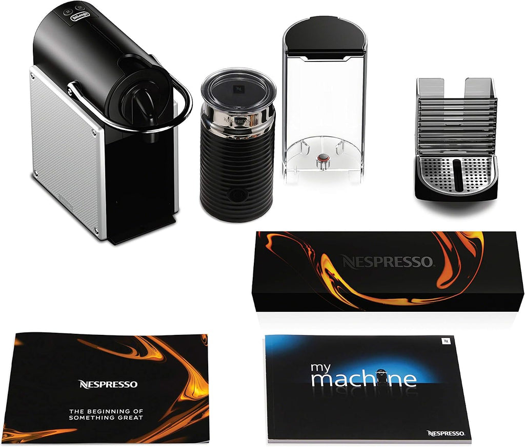 Nespresso Pixie Coffee and Espresso Machine by De'Longhi with Milk Frother, Aluminum, 34 ounces