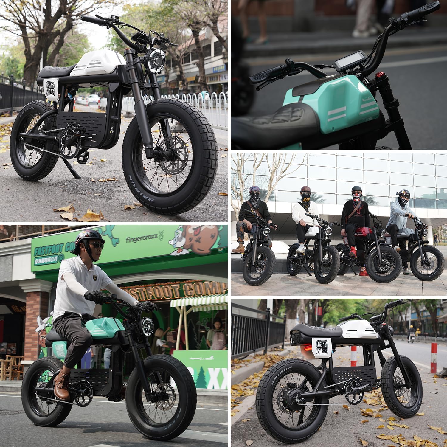eAhora Dual Motor Electric Bike - Adults 4000W 44MPH Ebike 52V 30Ah Long Range Electric Dirt Bike, 20 * 4.5 Fat Tire Electric Mountain Bike Full Suspension Electric Motorcycle for Off Road
