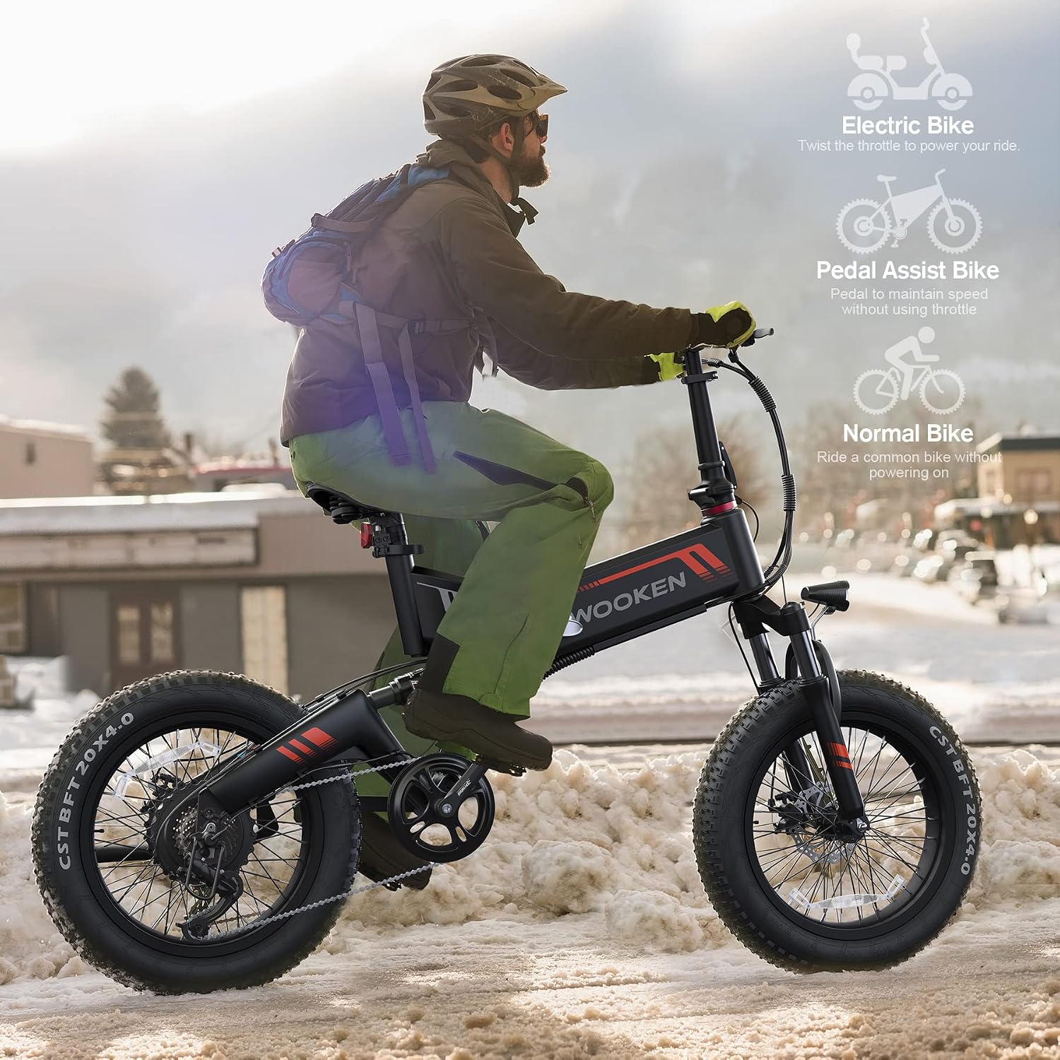 TotGuard Electric Bike,20' Electric Bike for Adults 500W Brushless Motor, 19.8MPH Fat Tire Ebike,Foldable Adult Electric Bicycles with 48V 10Ah Removable Battery,7-Speed,SGS Certified to UL 2849