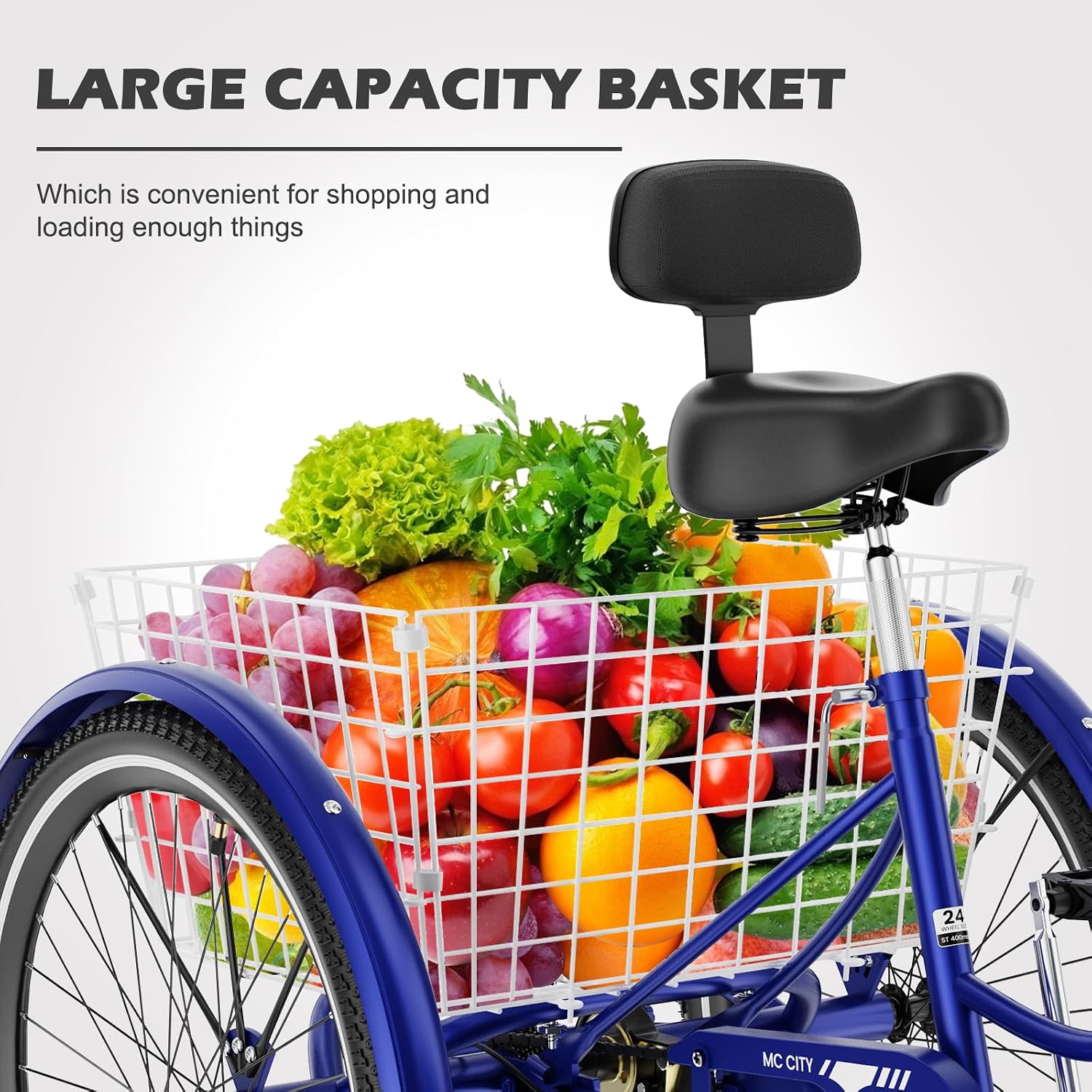 ABORON Adults Tricycle, 3 Wheels Bike for Adult, Tricycle for Adults, Double-Wall Wheel Rims, Tricycle for Women Men Exercise Outdoor Sports