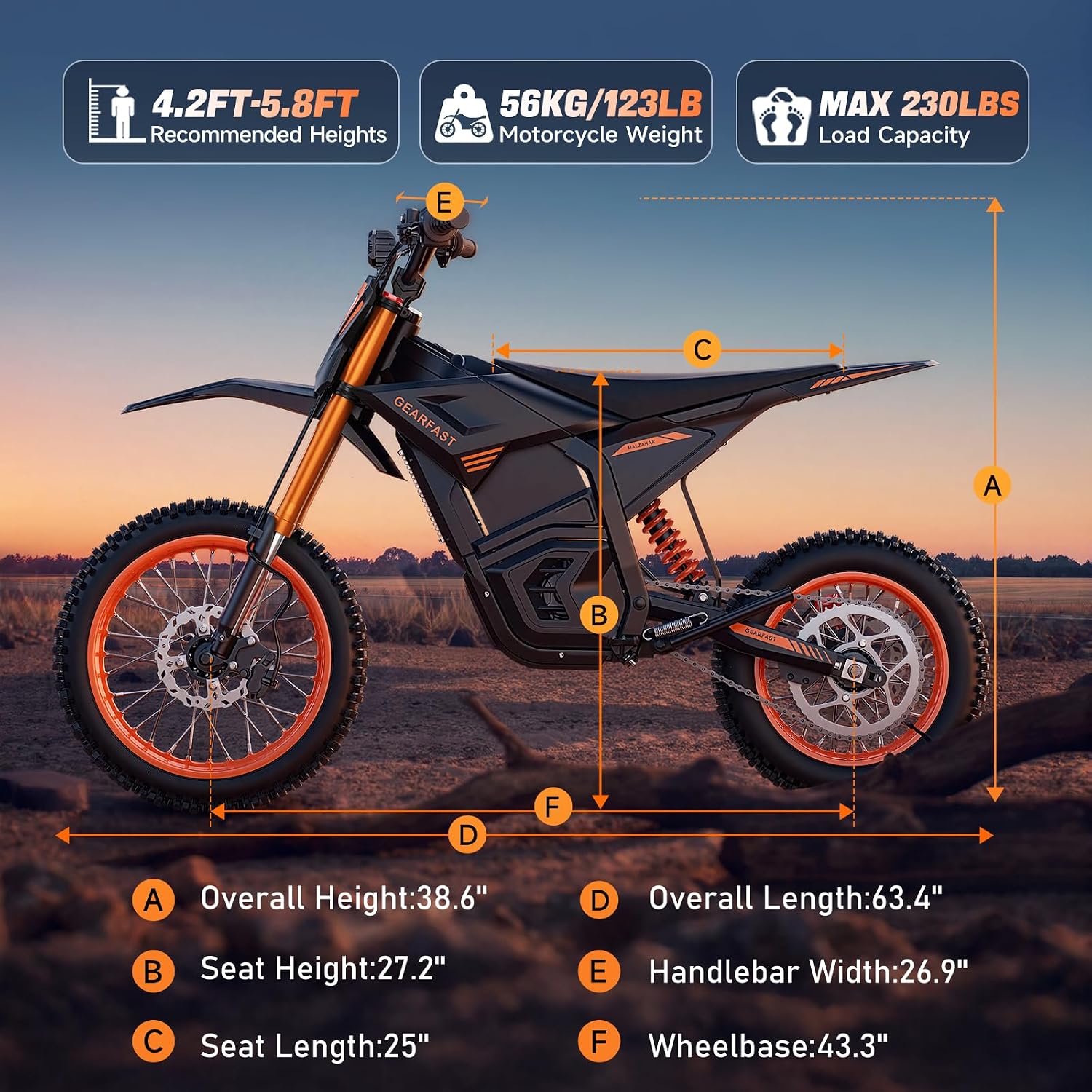 Electric Dirt Bike for Adults Teens, Peak 3000W, 36MPH&60 Miles Electric Motorcycle, 48V 21/23.4AH Removable Battery, Hydraulic Brakes&Full Suspension, 14'/12' Fat Tire, Mountain Off-Road