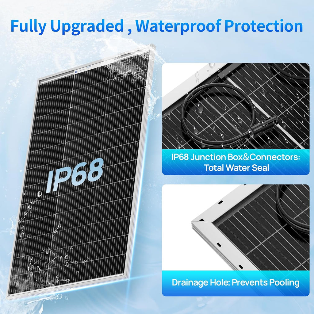 ECO-WORTHY 400W Solar Panels 4pcs 100 Watt 18V Monocrystalline Solar Panel Module for Off Grid PV Power for Home, Camping, Boat, Shed Farm, RV,12V Battery,2-Pack 2 * 100W