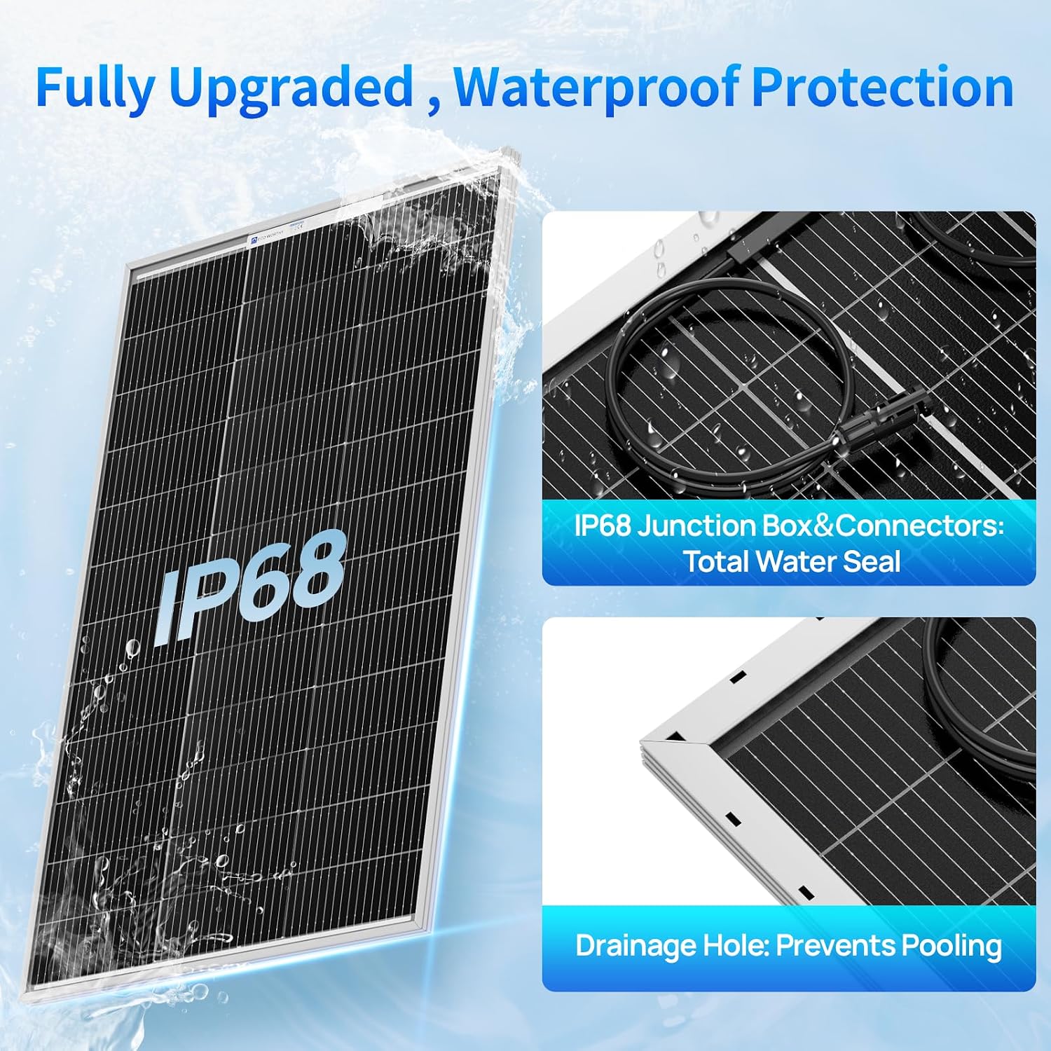 ECO-WORTHY 400W Solar Panels 4pcs 100 Watt 18V Monocrystalline Solar Panel Module for Off Grid PV Power for Home, Camping, Boat, Shed Farm, RV,12V Battery,2-Pack 2 * 100W