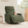 CHITA Power Recliner Chair Swivel Glider with Adjustable Power Headrest, FSC Certified Electronic Modern Nursery Rocking Chair with USB and Type-C Ports, Forest Green