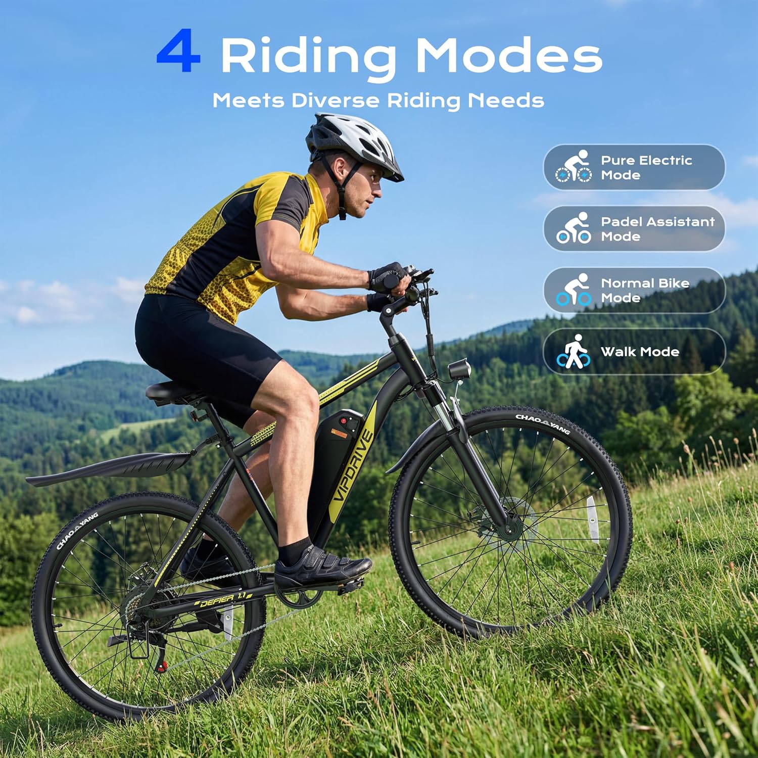 Electric Mountain Bike for Adults, 750W Peak Motor, 22 MPH Commuter Electric Bike, 48V Battery, 50Miles, 24'/26' E-Bike, 7-Speed, Front Suspension, UL Certified