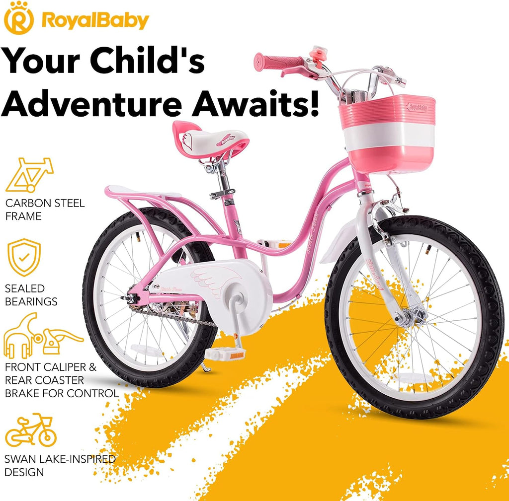 Royalbaby Princess Girls Kids Bike 12 14 16 18 20 Inch Children Bicycle with Basket for Age 3-12 Years