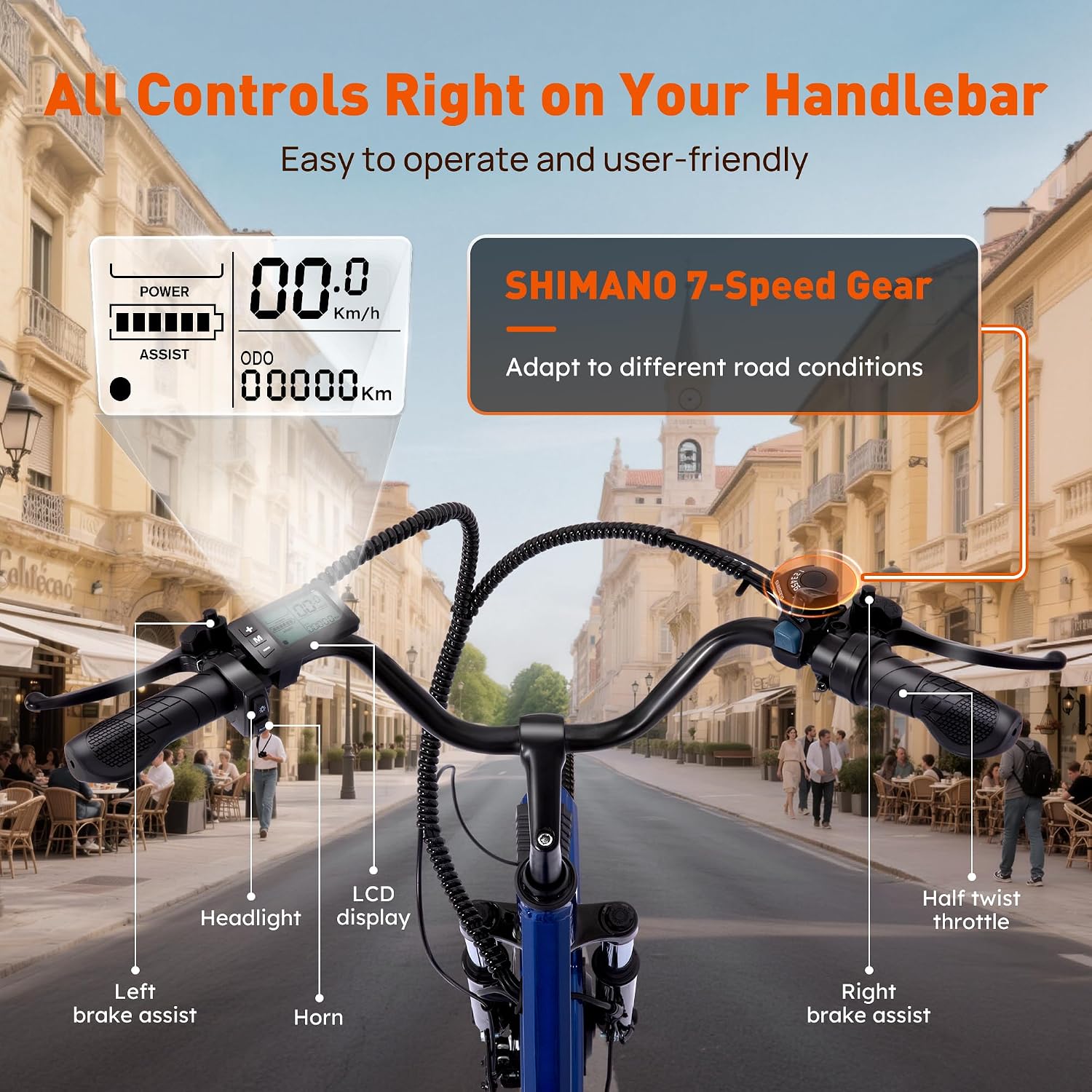 24' Electric Trike，Electric Tricycle for Adults, 350W(Peak 500W) 7 Speeds 3 Wheel Electric Bikes with 48V 13Ah Removable Battery & Removable Large Basket/UL 2272 Certified