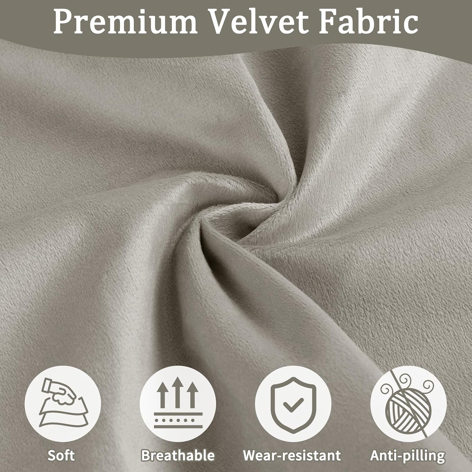 BECHAEO 5PCS Velvet Glider Rocker Replacement Cushions with Ottoman Cover Soft Thicken Rocking Chair Cushion Set for Indoor Nursery Glider Rocking Chair, Greige