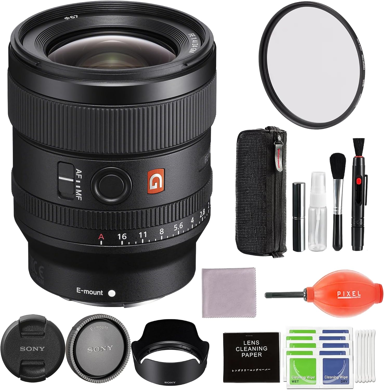 Sony FE 24mm F1.4 GM (SEL24F14GM) Camera Lens Bundle with 67MM Protection Filter + More | 24mm Sony Lens