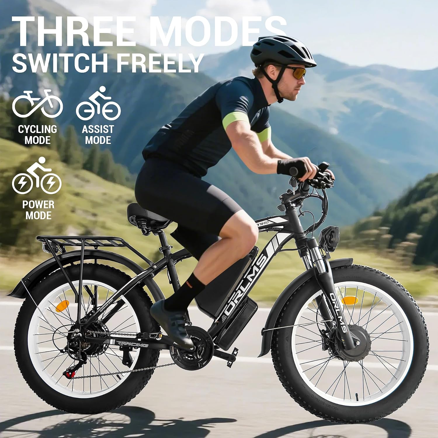 6000W Peak Dual Motor Electric Bike for Adults, 60V 25AH Battery, 45MPH & 100 Miles Range,21-Speed Full Suspension, 26' x 4.0' Fat Tire Off-Road E-Bike for All Terrain Snow Sand