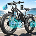9000W Peak 58V Max-Output Ebike for Adults, Powerful 34Ah Battery Dual Motor Ebike, 47MPH Top Speed Fast E-Bike, Up to 105 Miles 24'x4.0 Fat Tires Electric Mountain Bicycle for Sand Beach Snow