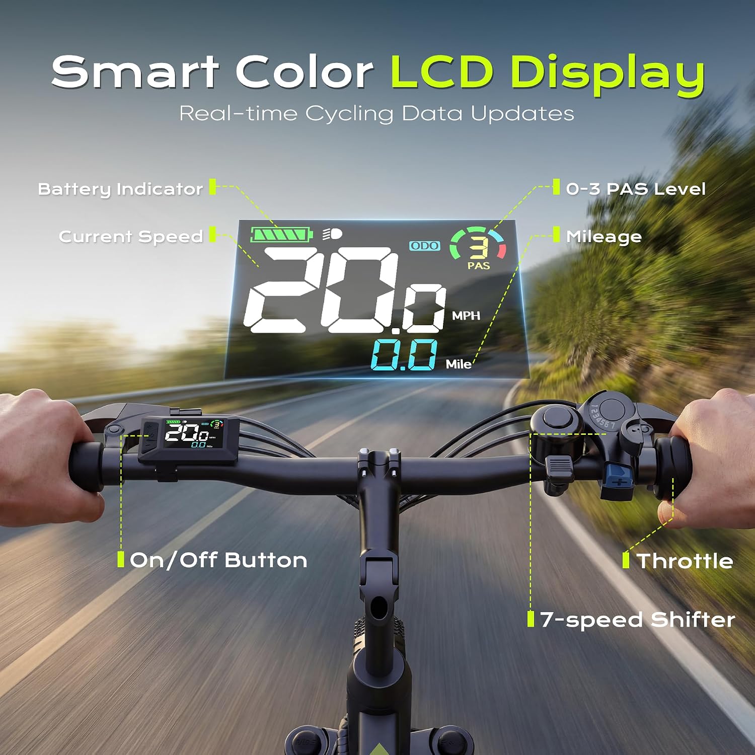 Electric Mountain Bike for Adults, 750W Peak Motor, 22 MPH Commuter Electric Bike, 48V Battery, 50Miles, 24'/26' E-Bike, 7-Speed, Front Suspension, UL Certified