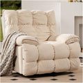 SITJOY Oversized Power Swivel Rocker Recliner Chair, Overstuffed Extra Wide Rocking Chair for Big and Tall, Glider Recliner Nursery Chair, Soft Breathable Fabric in Beige, Manual