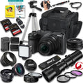 Nikon Z30 Mirrorless Camera with Z DX 16-50mm f/3.5-6.3 VR and 420-800mm f/8 Manual Super HD Telephoto Lens + 128 GB Memory + Extra Battery + Camera Case + More (30pc Bundle)