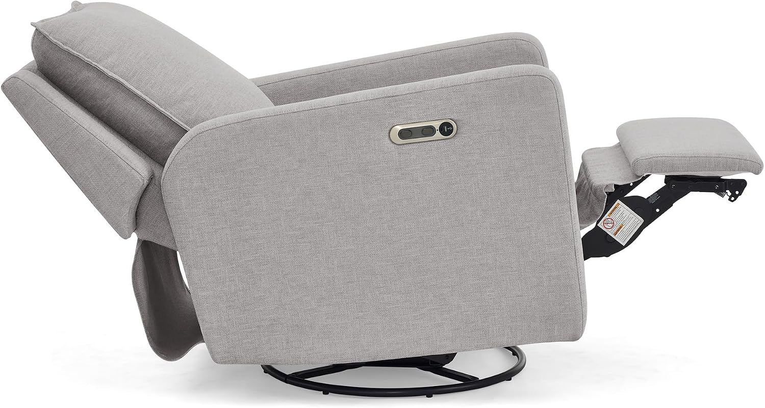babyGap Harlowe Power Recliner with USB-A & Charging Port by Delta Children - Greenguard Gold Certified – Stain-Resistant Performance Fabric is Oeko-TEX Standard 100 Certified, Ash