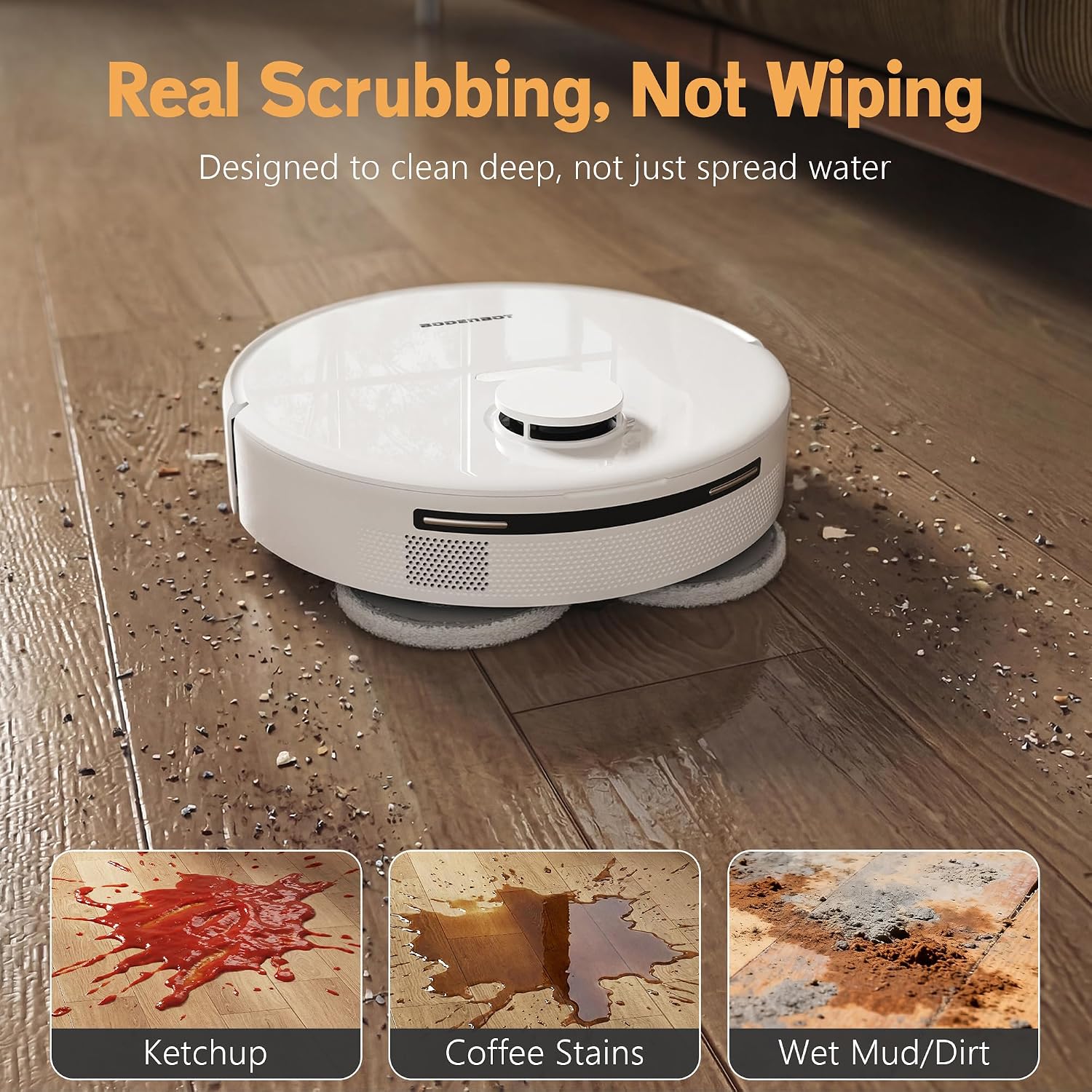 K90L Robot Vacuum and Mop Combo for Pet Hair, Dual Spinning Mops with Self-Cleaning and Warm Air Drying, LiDAR Navigation with No-Go Zones, App & Alexa Control, for Carpet and Hard Floors