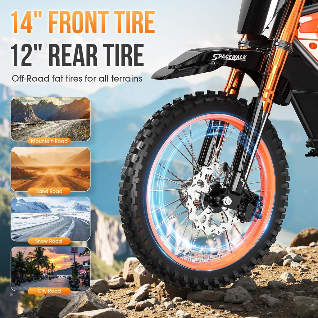 EILLEO Adult Electric Dirt Bike, Electric Mountain Bike with 3000W Brushless Motor - 37.5 MPH, 48V/20Ah Removable Battery, Hydraulic Brakes & Full Suspension Electric Motorcycle for Teens 13+