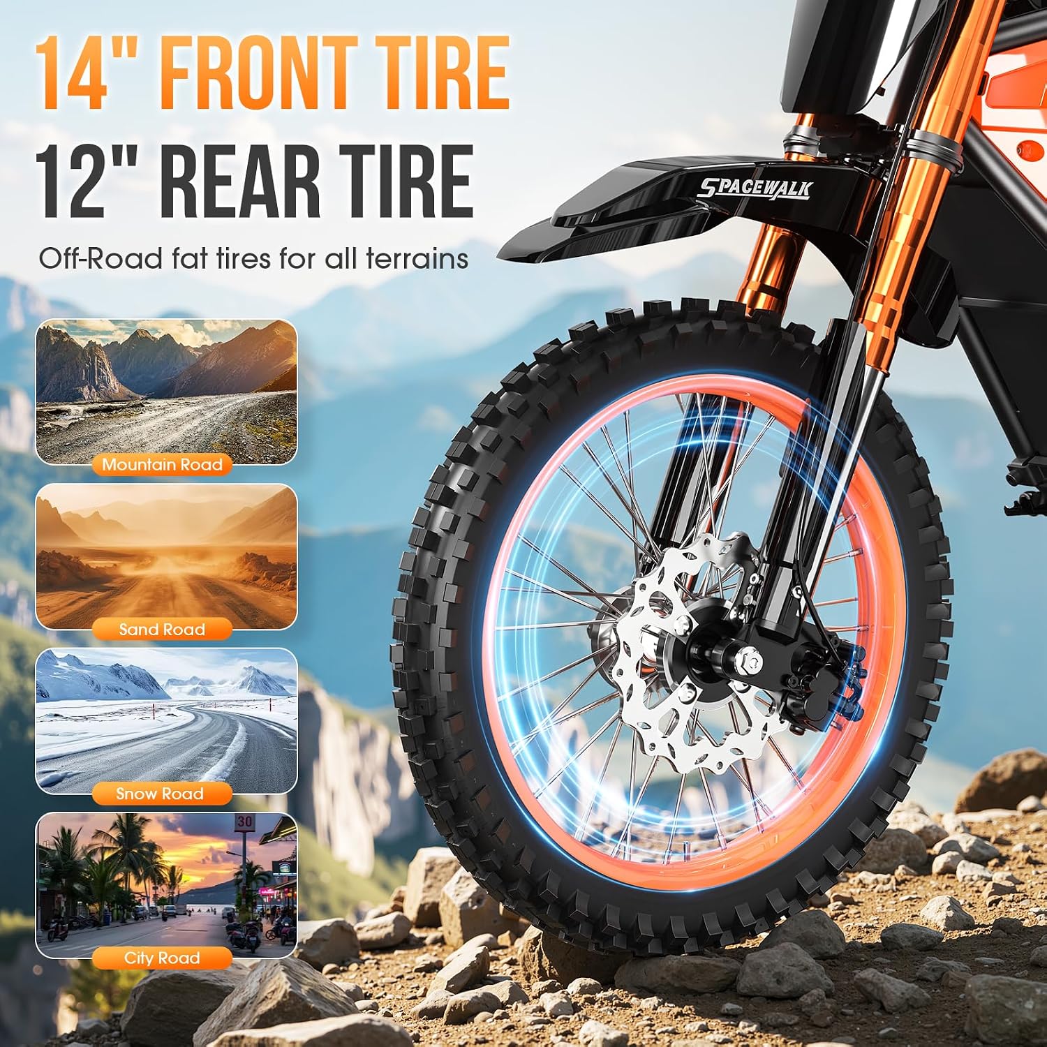 EILLEO Adult Electric Dirt Bike, Electric Mountain Bike with 3000W Brushless Motor - 37.5 MPH, 48V/20Ah Removable Battery, Hydraulic Brakes & Full Suspension Electric Motorcycle for Teens 13+