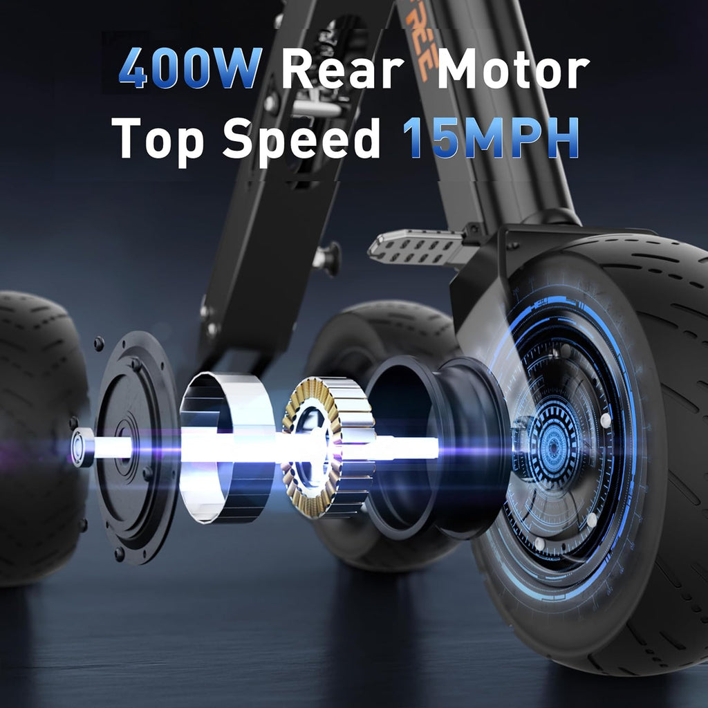 3 Wheel Scooters for Adults, Electric Scooter with Seat, 15.5 Miles Range Foldable Mobility Scooter, Peak 400W Motor, with 36V 7.5Ah Battery & Key Switch, Electric Trike with Reverse Function